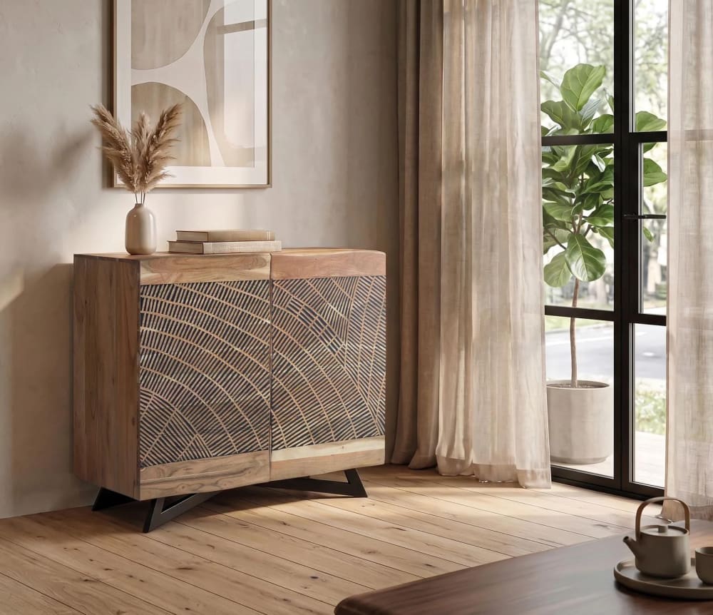 Sideboard aus Akazienholz und Metall - Maisons Du Monde
