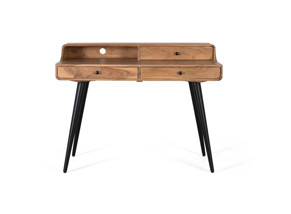 GINER Y COLOMER Schreibtisch aus Akazienholz und Metall style industrial Braun