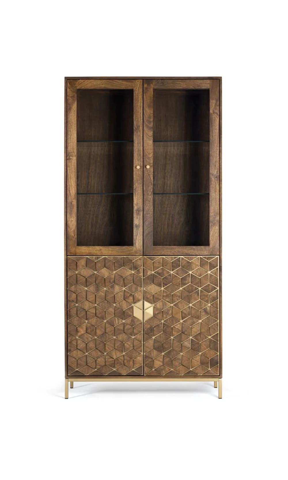 GINER Y COLOMER Vitrine aus Mangoholz und Metall style modern Braun