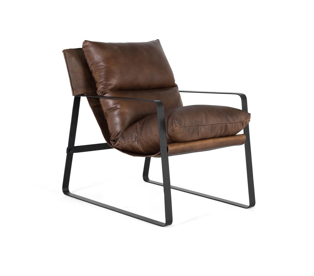 fauteuil cuir marron