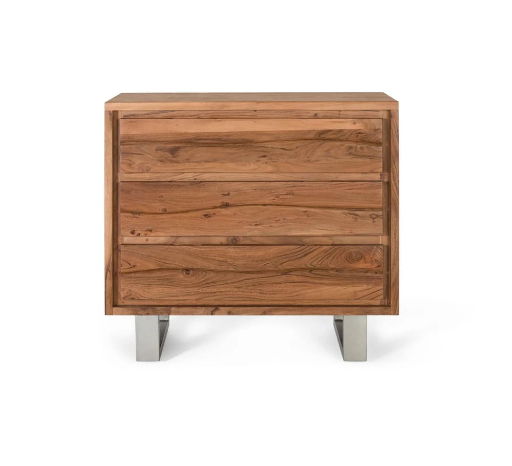 GINER Y COLOMER Kommode aus Akazienholz und Metall style industrial Braun