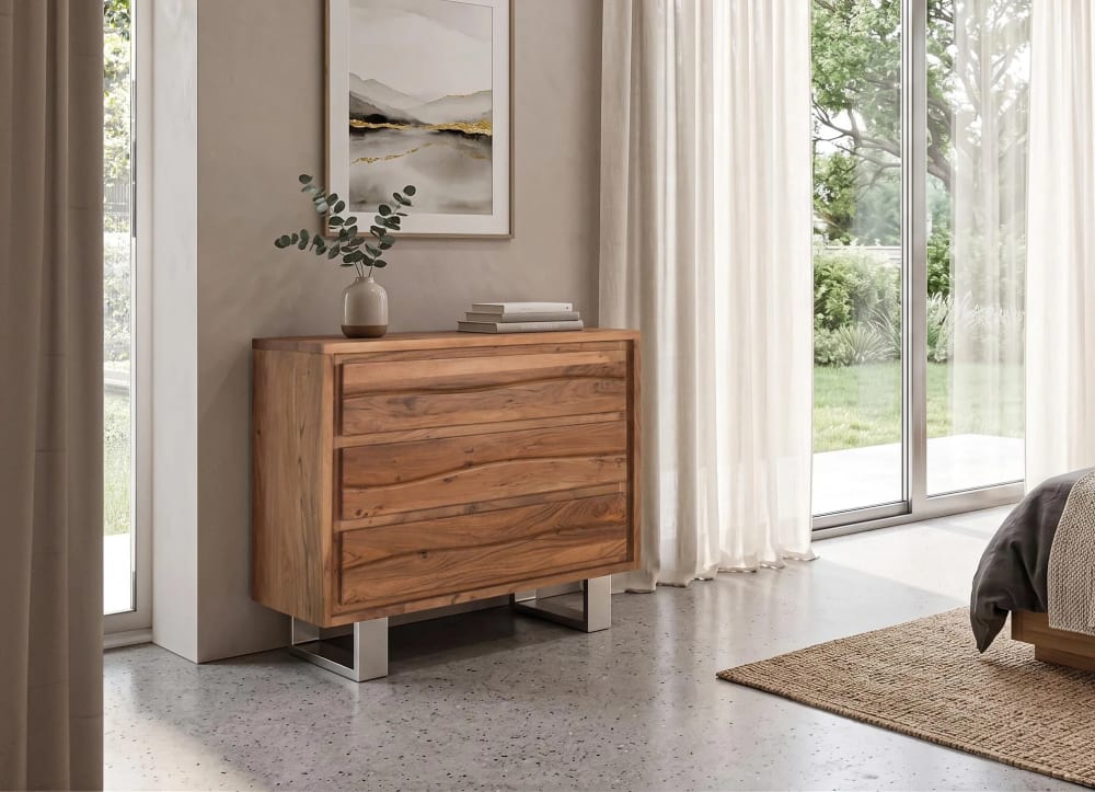 Commode en bois d'acacia et métal - Maisons du Monde