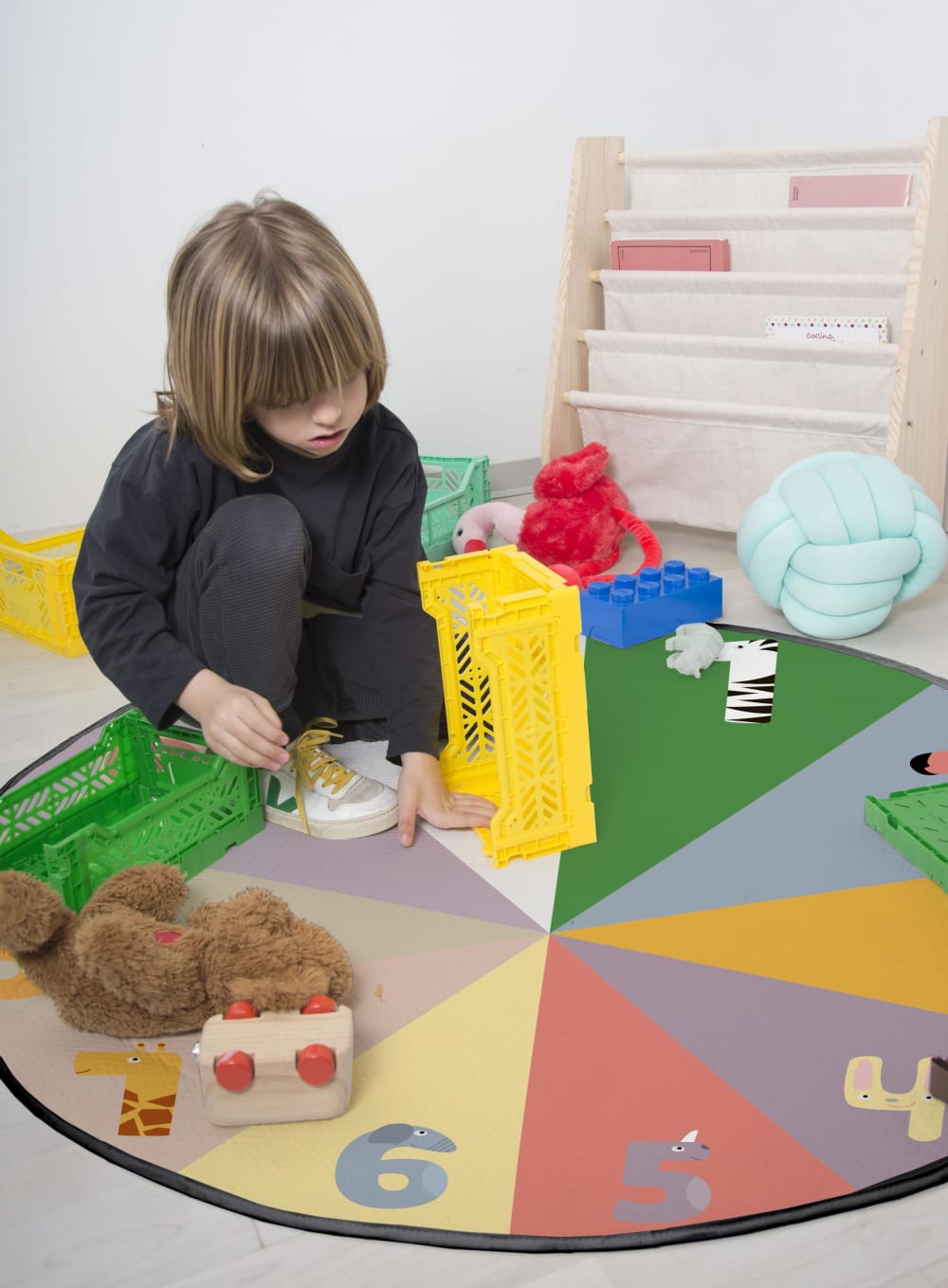 Tapis enfants circulaire en piqué à imprimé nombres - Maisons du Monde