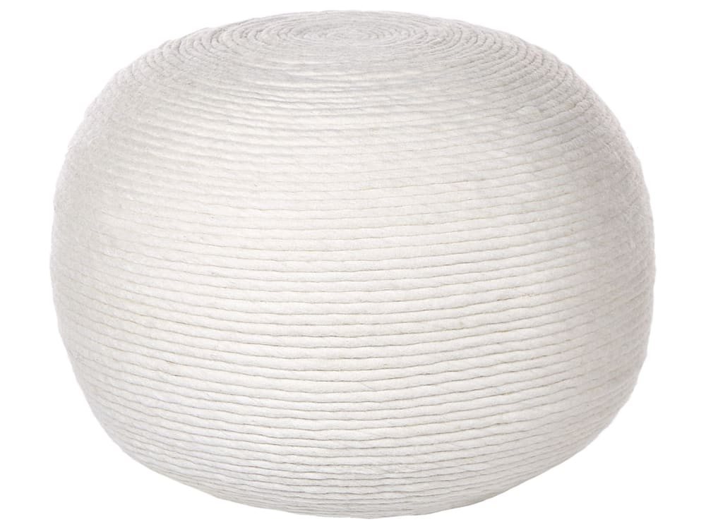 pouf en tissu blanc 50x35cm