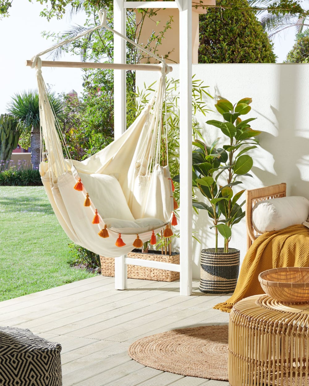 Hängesessel aus Baumwolle 125cm, beige - Maisons Du Monde