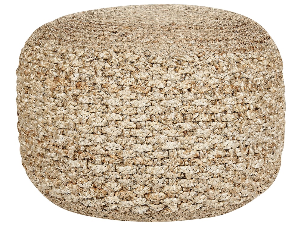 Pouf en tissu beige 50x35cm — Beyit