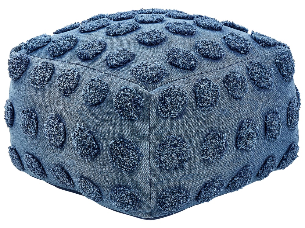 Pouf en tissu bleu 50x35cm