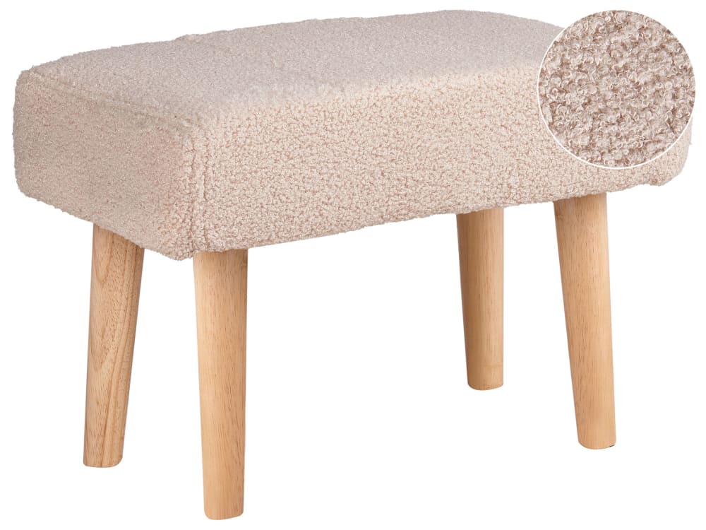 Repose-pied bouclé beige