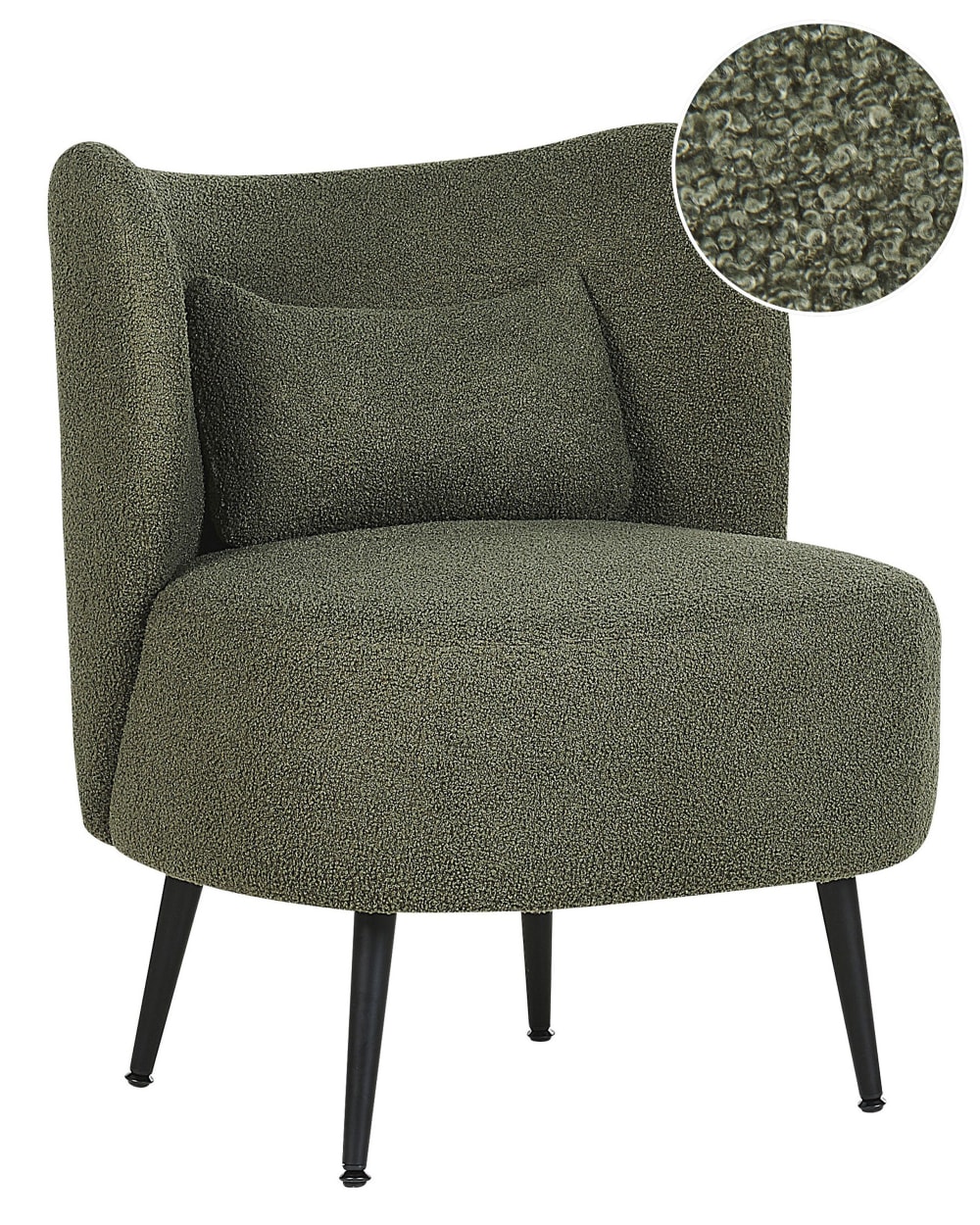Fauteuil en bouclé vert h76 — Beyit