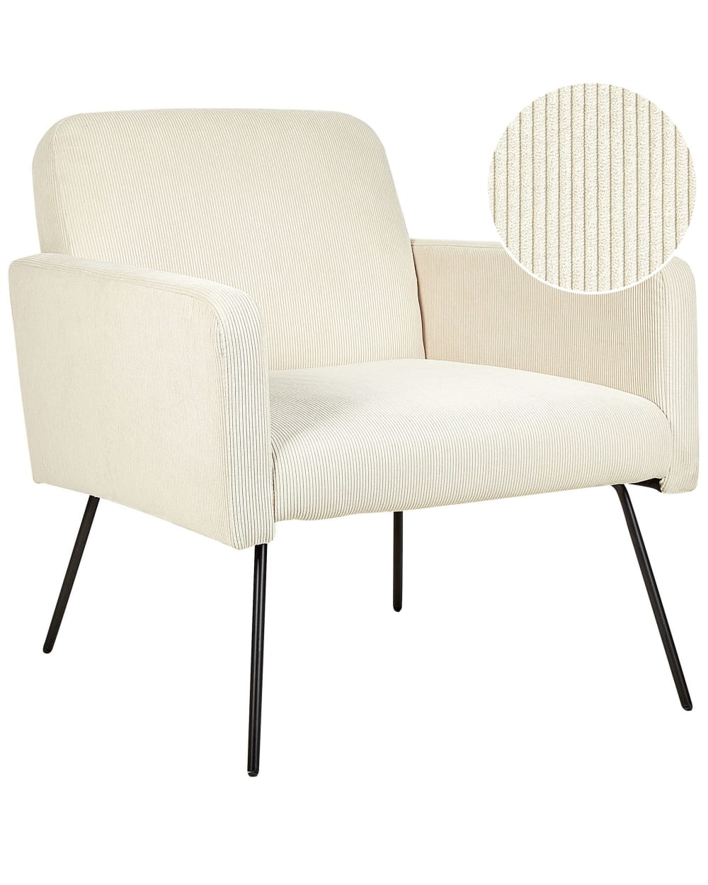 Sessel Aus Cord 77Cm, Beige
