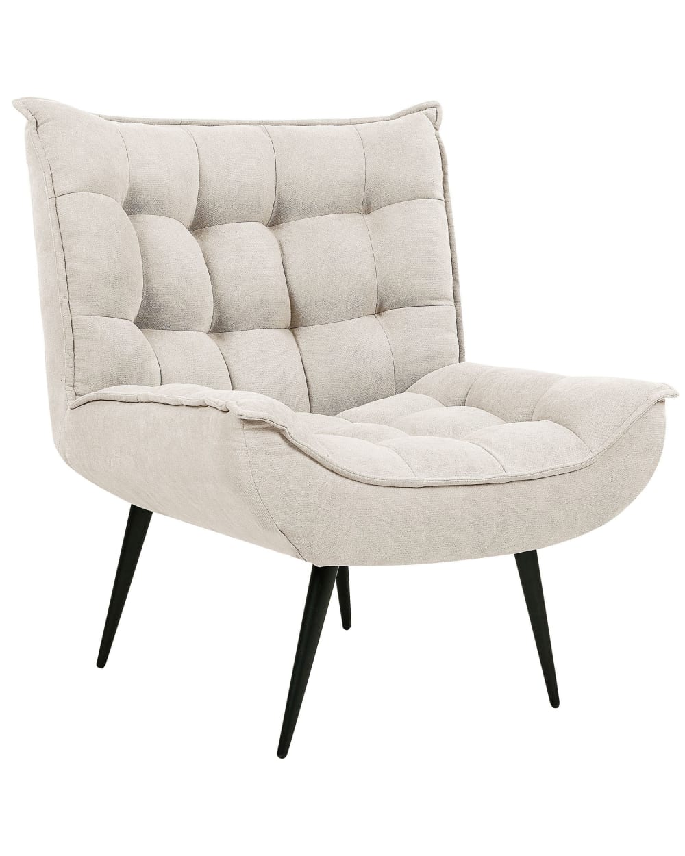 Beliani Sessel aus Stoff 92cm, beige style modern - Stoff