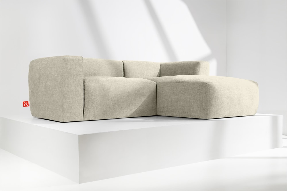 Ecksofa Rechts 3/4 Sitzer mit extrem weicher Sitzfläche, ecru -