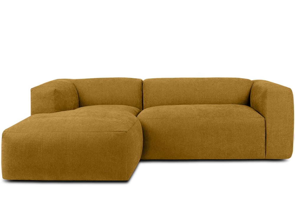 Ecksofa Links 3/4 Sitzer mit extrem weicher Sitzfläche, gelb