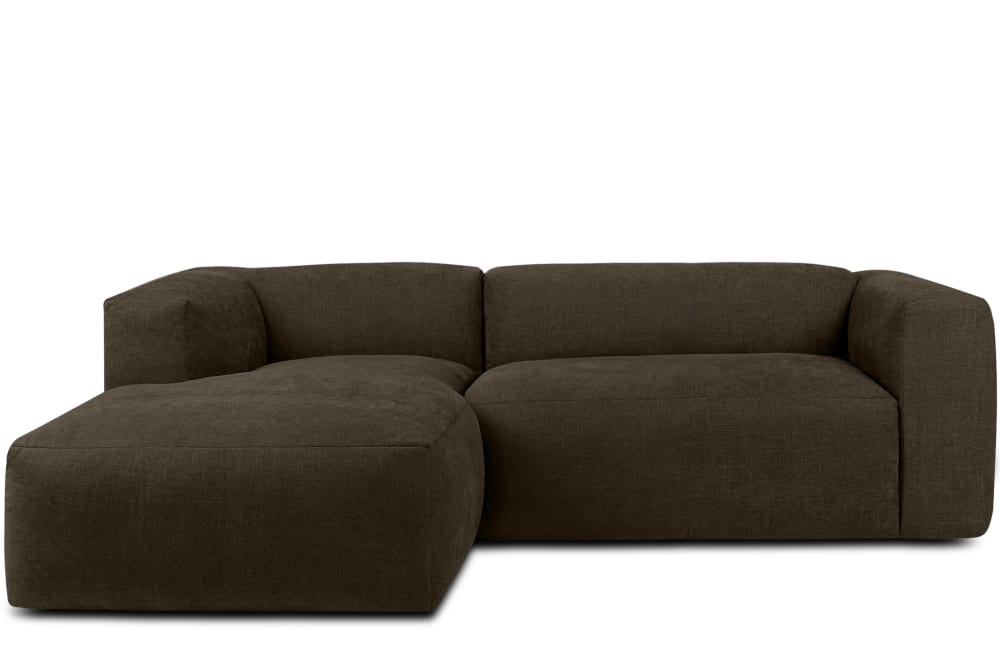 Ecksofa Links 3/4 Sitzer mit extrem weicher Sitzfläche, braun
