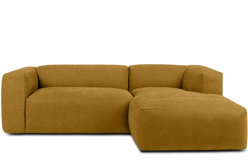 Ecksofa Rechts 3/4 Sitzer mit extrem weicher Sitzfläche, gelb