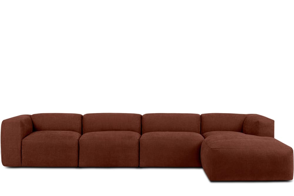 Ecksofa Rechts 6-Sitzer mit extrem weicher Sitzfläche, orange