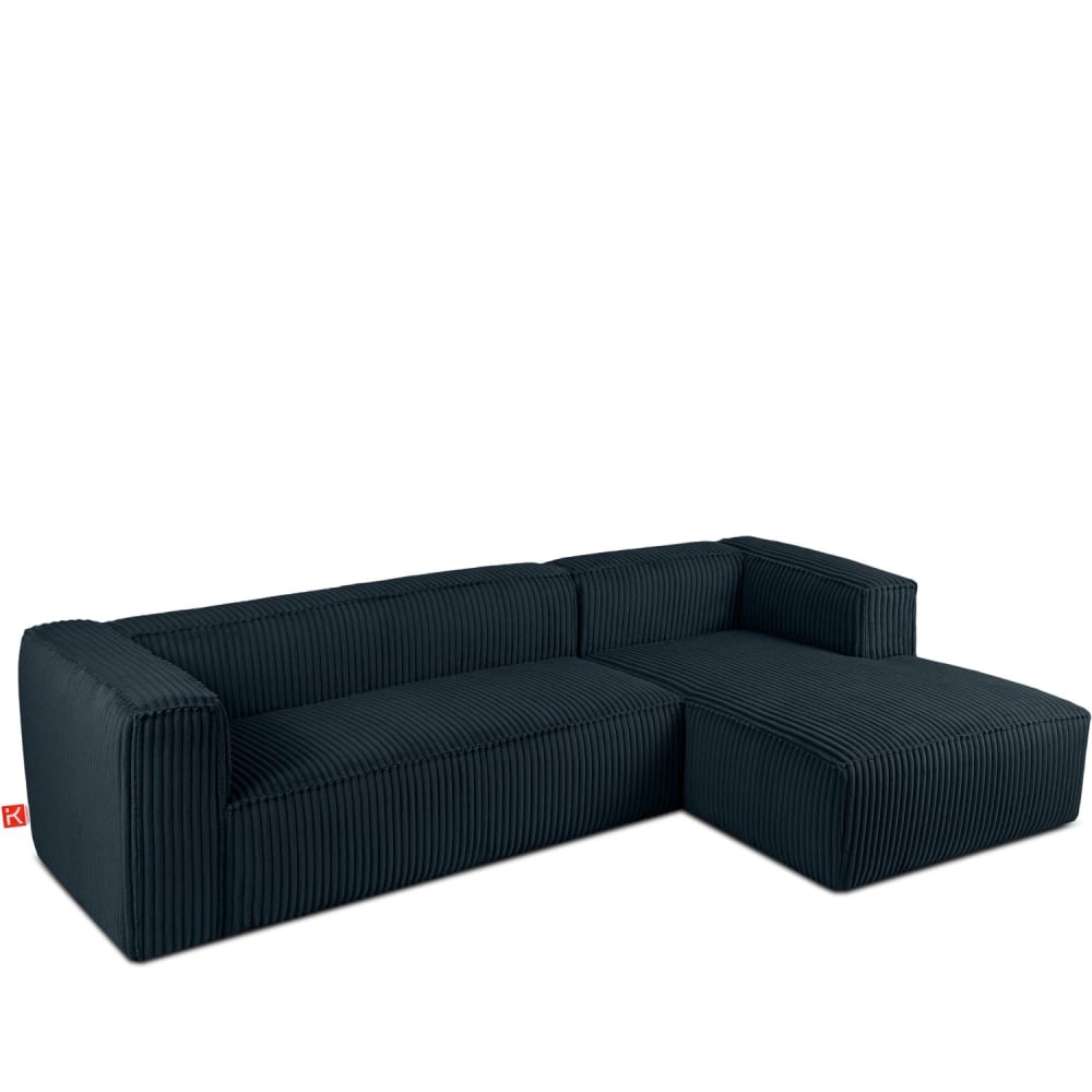 KONSIMO Modernes Ecksofa Rechts aus breitem Cordstoff, marineblau style modern - -
