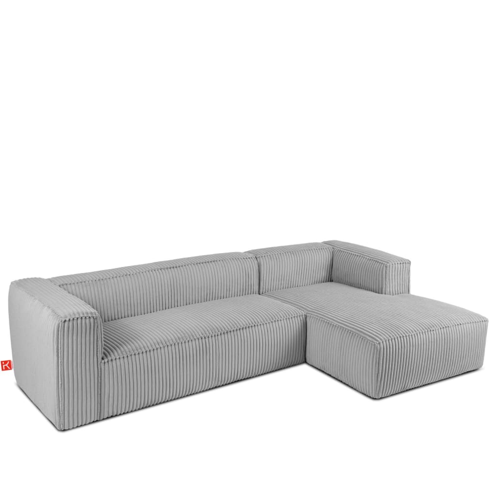 KONSIMO Modernes Ecksofa Rechts aus breitem Cordstoff, hellgrau style modern - -