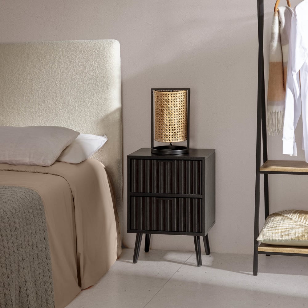 Nachttisch 2 Schubladen, Schwarz - Maisons Du Monde