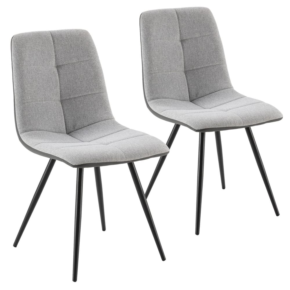 HOMN Stuhl-set 2, grauer Stoff und Kunstleder style modern - Stoff