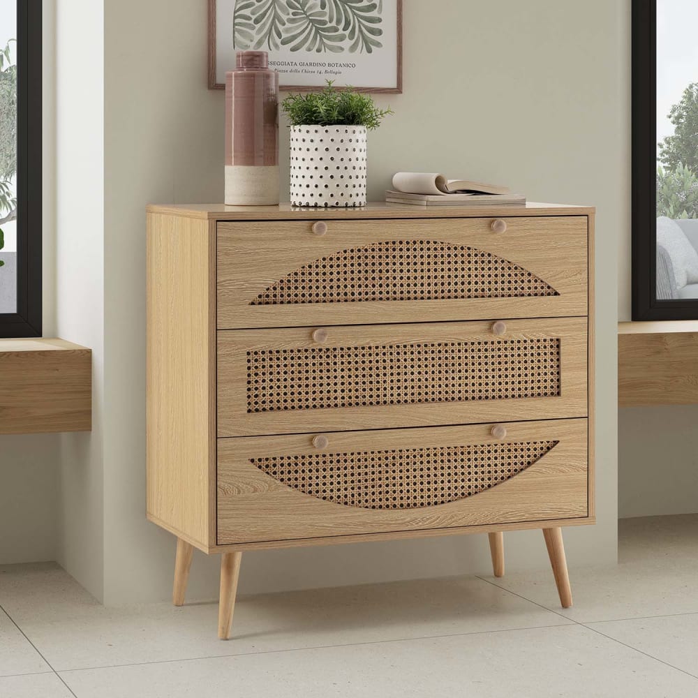 Commode 3 tiroirs couleur chêne - Maisons du Monde
