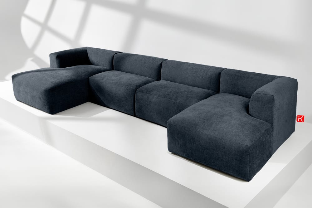 7/8 Sitzer Panorama-Ecksofa mit extrem weicher Sitzfläche,