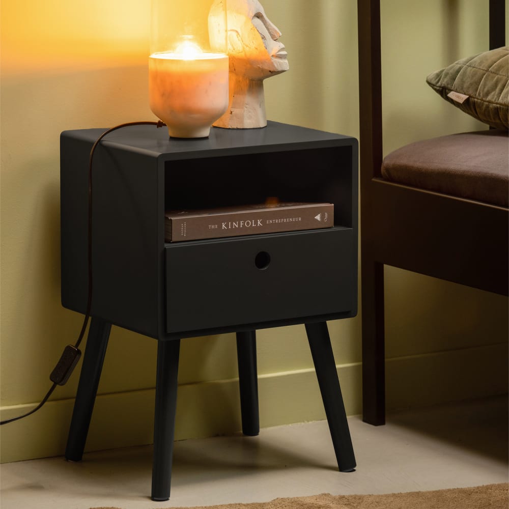 Nachttisch aus Holz, Schwarz - Maisons Du Monde