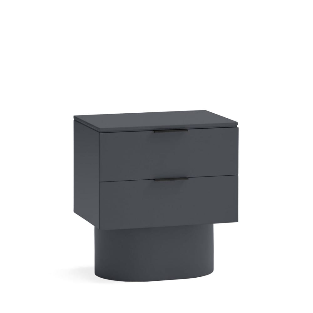 Table de chevet 2 tiroirs en bois - gris anthracite - Maisons du Monde