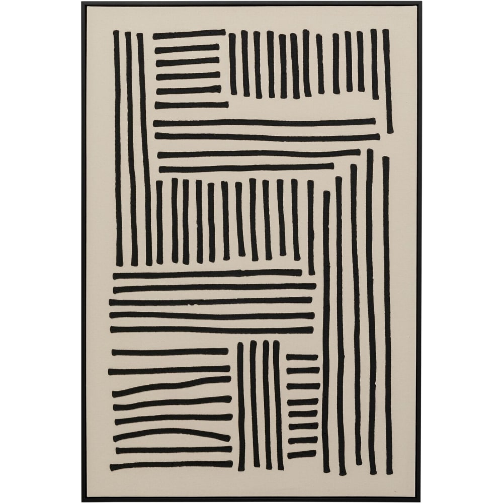 Tableau en polyester beige et noir 73x113