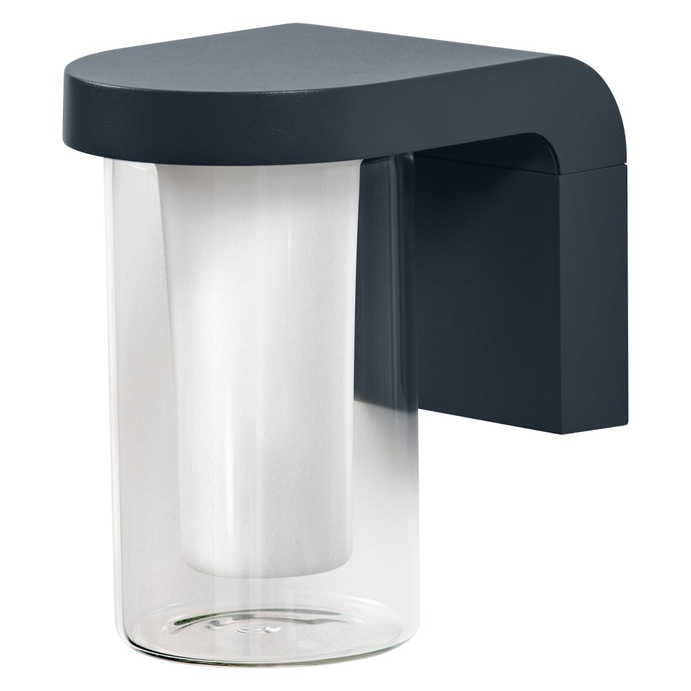 Applique extérieure lumineuse en aluminium gris, 18cm