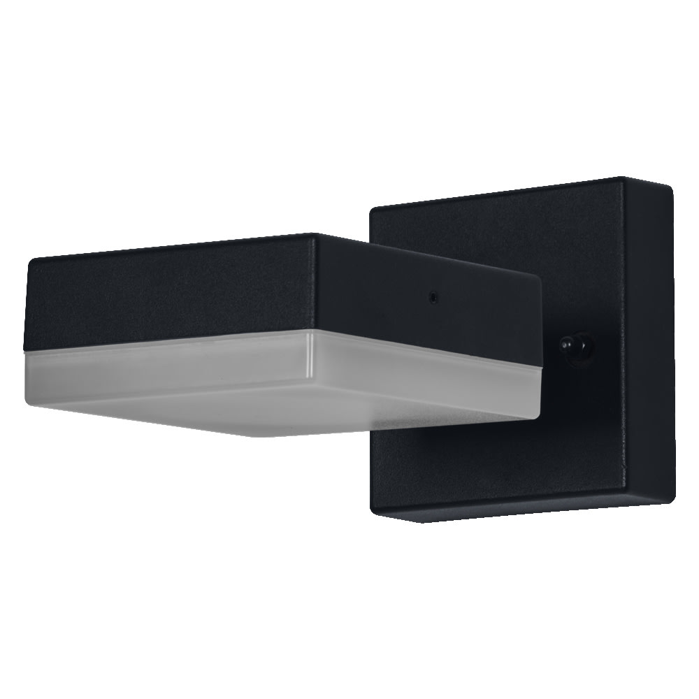 Applique extérieure lumineuse en aluminium noir, 9.7cm