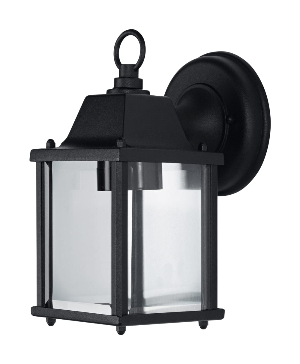 Applique extérieure lumineuse en aluminium noir, 22,5cm