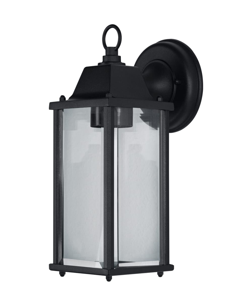 Applique extérieure lumineuse en aluminium noir, 29cm