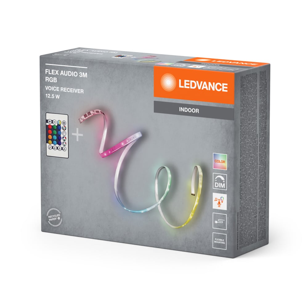 Ruban LED audio en PVC blanc, 3m — vue 4