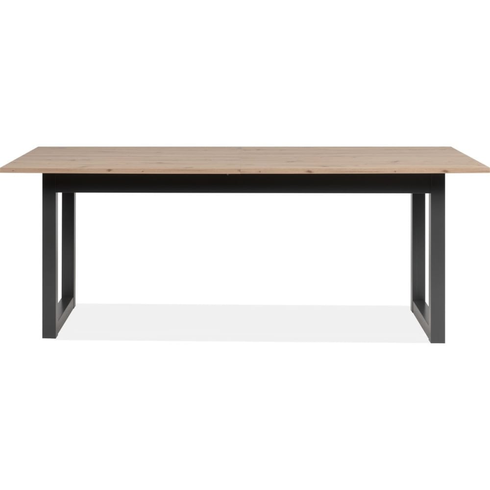 Table à manger extensible 8/10 personnes effet chêne et anthracite