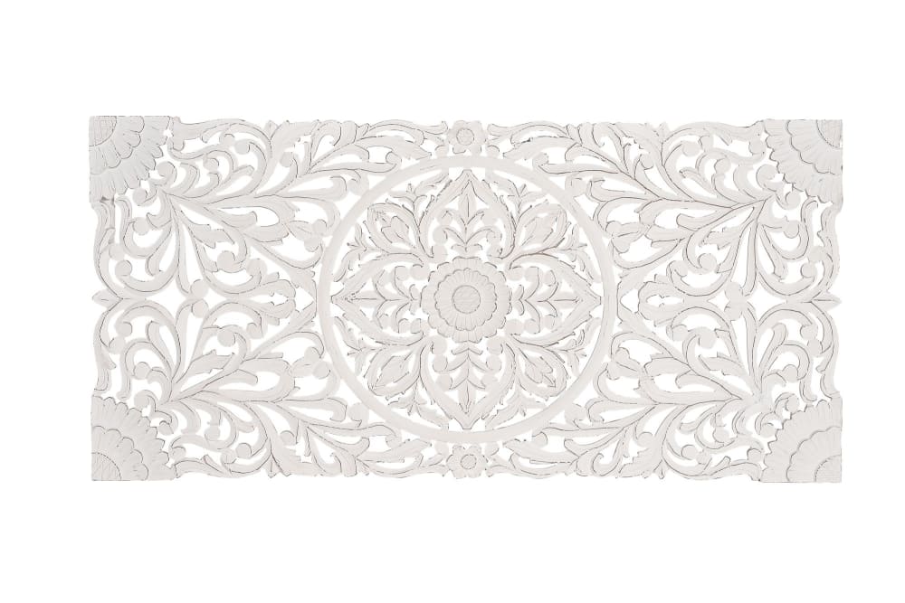 Tête de lit antique blanche sculptée à la main