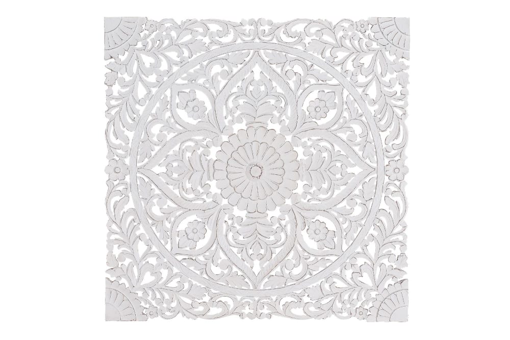 Tête de lit antique blanche sculptée à la main