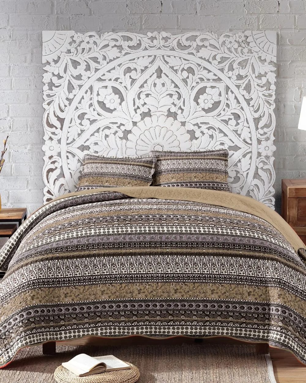 Kopfteil/Panel in Used-Optik in Weiß - Maisons Du Monde