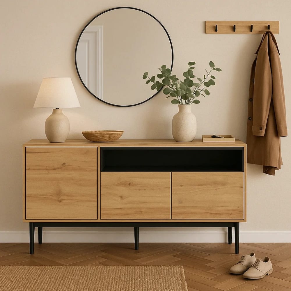 Urban Meuble Moderne Eingangsmöbel in Naturholz, Beige style industrial Beige Spanplatte