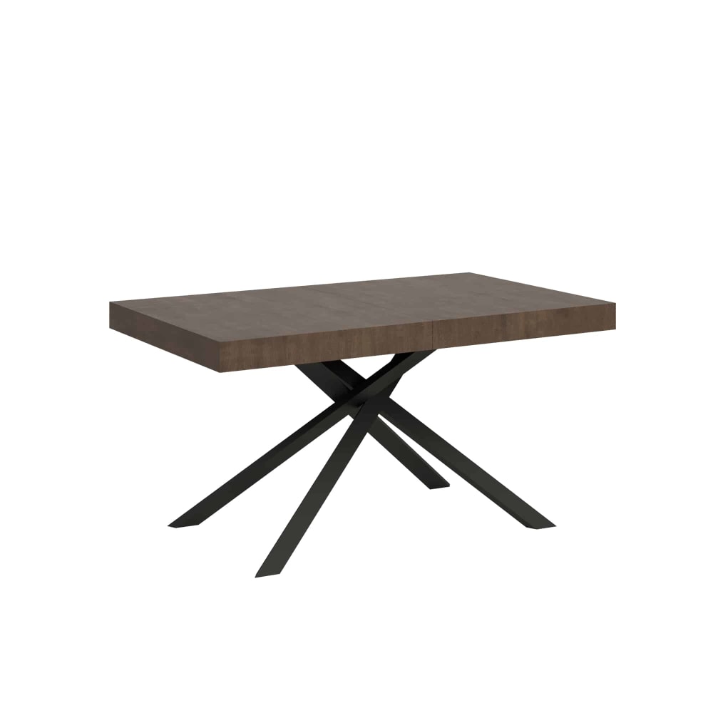 Itamoby Ausziehtisch 90x140/244 cm in Holzoptik Nussbaumbraun, Eisen style modern - Spanplatte