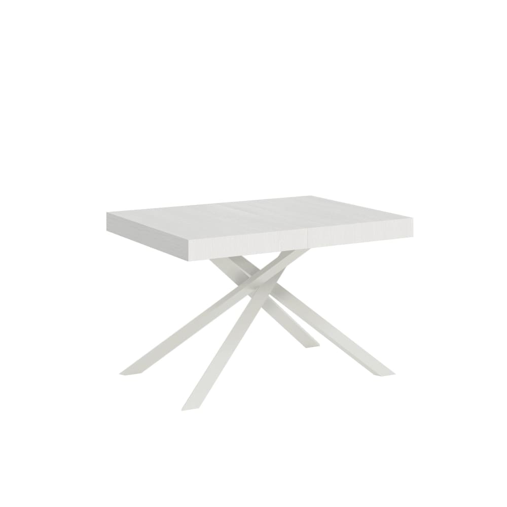 Table extensible 90x120/224 cm effet bois frêne blanc