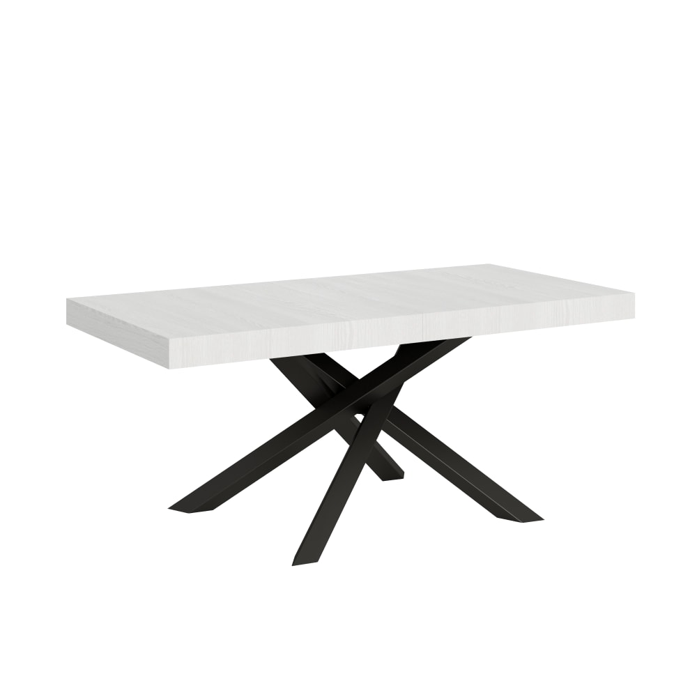 Itamoby Ausziehtisch 90x180/284 cm in Holzoptik Esche weiß, Eisen style modern - Spanplatte