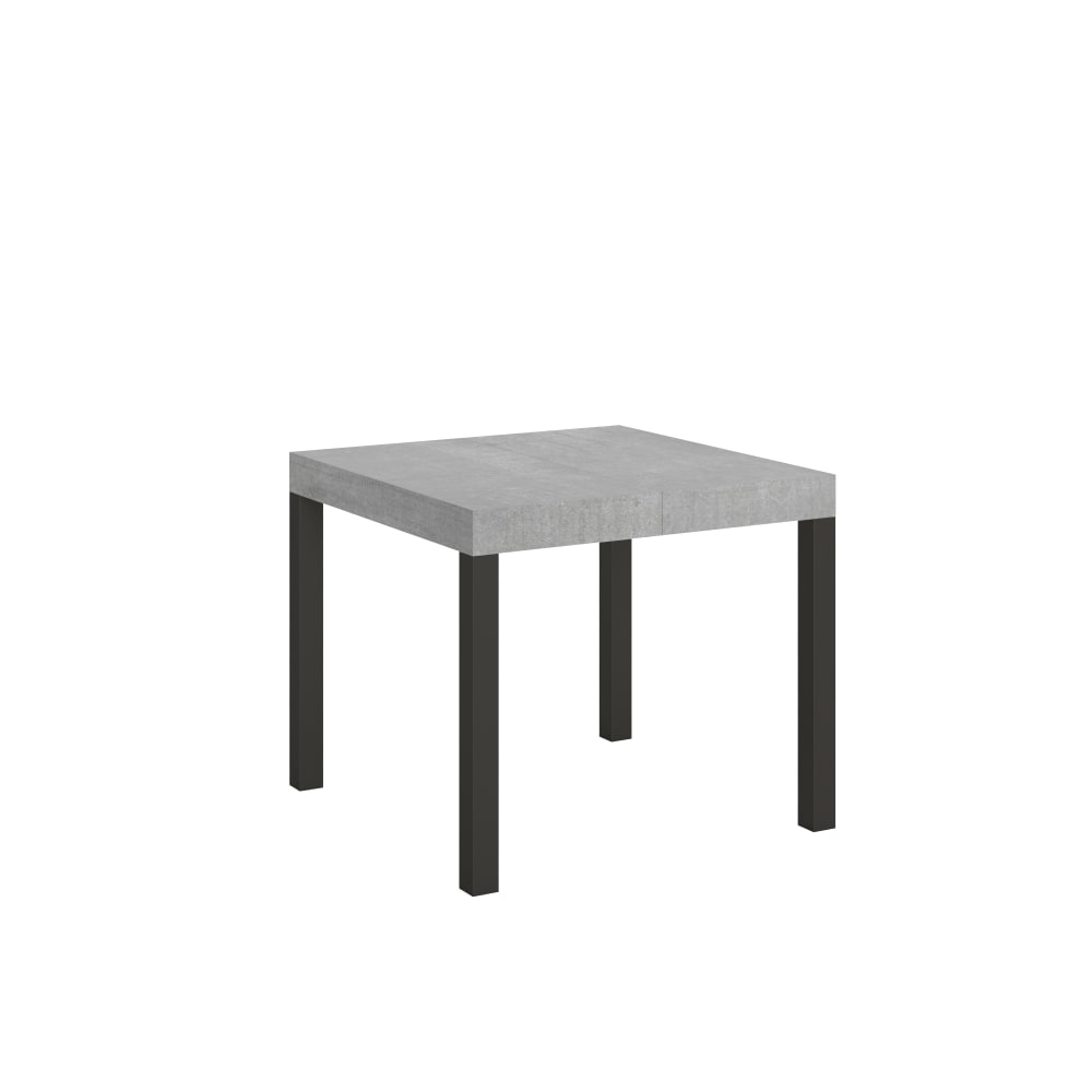 Itamoby Ausziehtisch 90x90/246 cm in Holzoptik Zementgrau, Eisen style modern - Spanplatte
