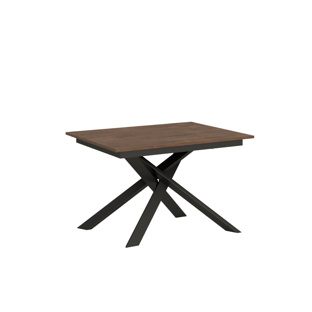 Itamoby Ausziehtisch 90x120/180 cm in Holzoptik Nussbaumbraun, Eisen style modern - Spanplatte