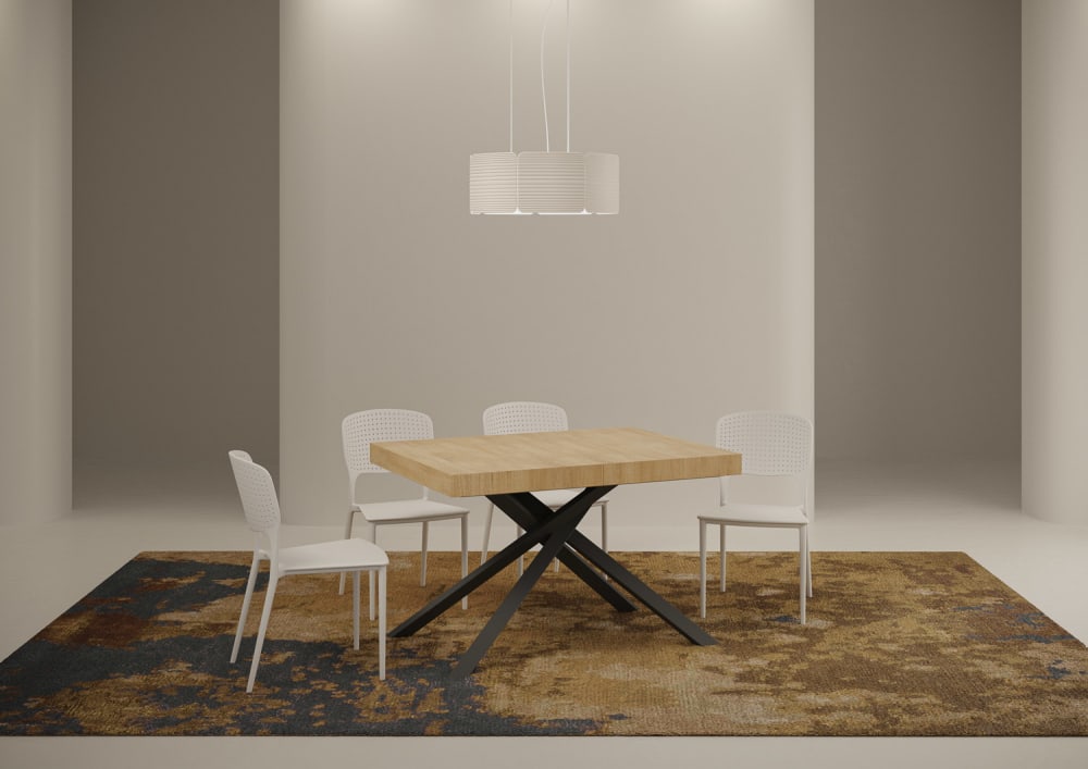 Ausziehtisch 90x130/234 cm in Holzoptik Eiche Natur, Eisen -