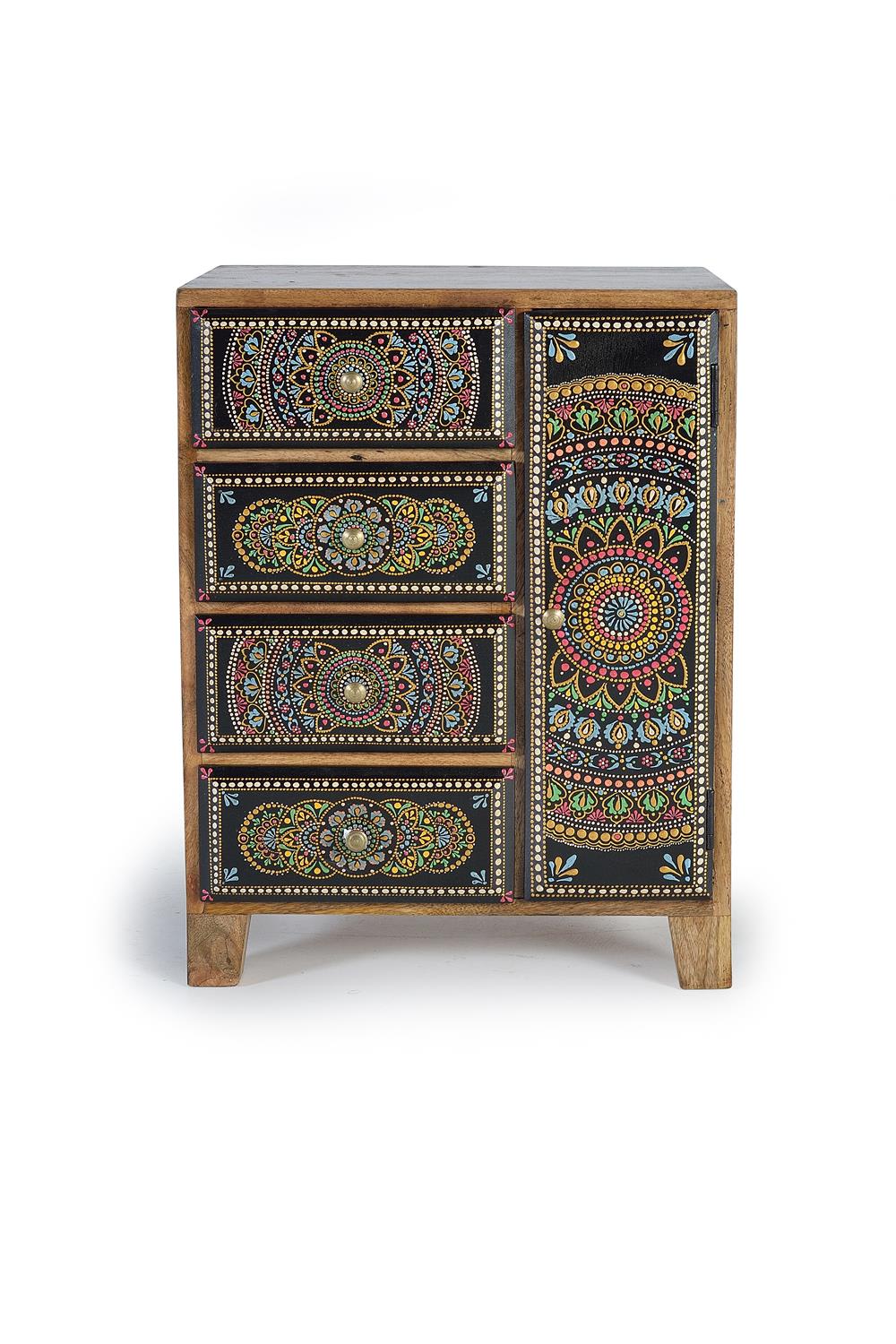 Meuble téléphone manguier et peints à la main