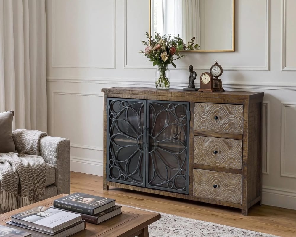 Buffet en bois manguier marron vieilli - Maisons du Monde
