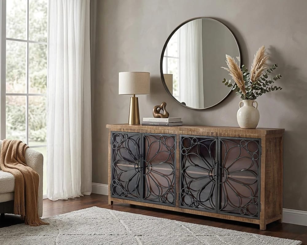 Sideboard aus Mangoholz und schwarzem Metall - Maisons Du Monde