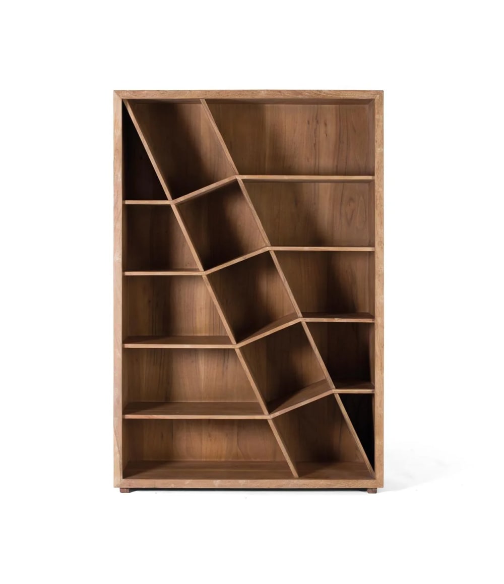 GINER Y COLOMER Bücherregal aus Mangoholz und Schwarz style landhaus Braun