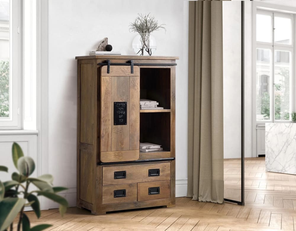 Armoire en bois manguier et métal - Maisons du Monde